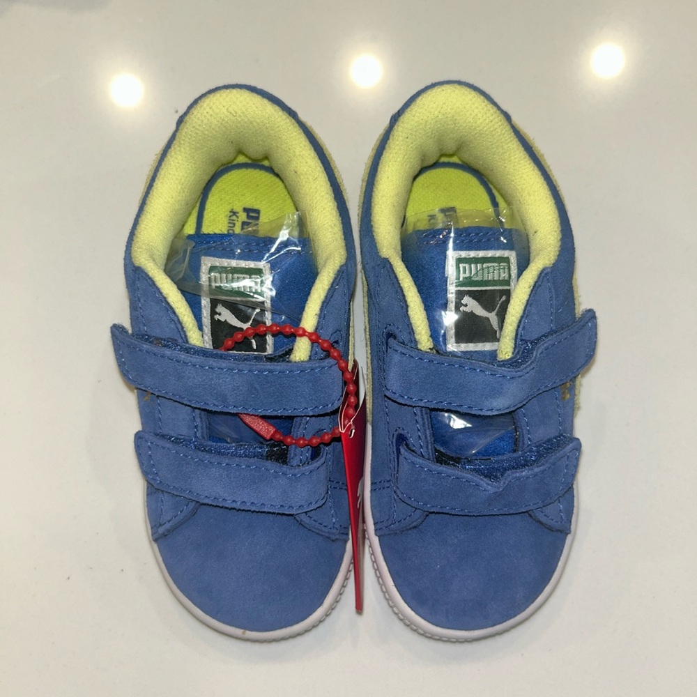 Puma Blue and Yellow Velcro Sneakers